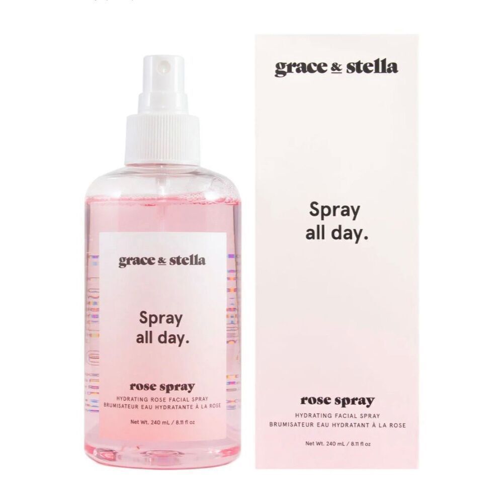 grace & stella spray all day rose spray facial mist new sealed 8 oz